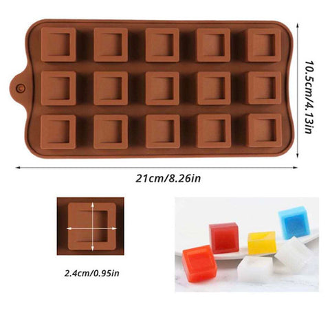 15 Mould Silicone Tray for Baking and Treats- SQUARES