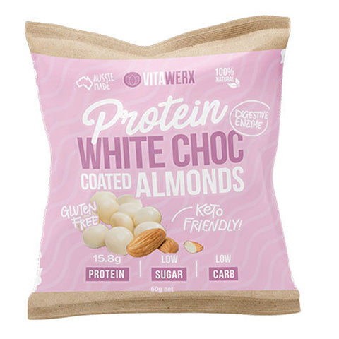 Protein White Chocolate Coated Almonds